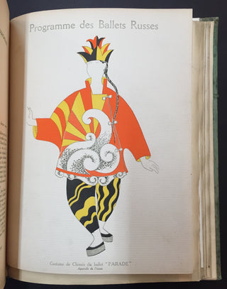 [Ballets Russes] [de Brunoff, Maurice. & de Brunoff, Jacques] DIAGHILEV, APOLLINAIRE, COCTEU, BAKST, etc. [THE GREATEST REVOLUTION IN THE HISTORY OF THEATRE AND BALLET]  Collection des plus beaux numéros de Comoedia Illustré et des programmes consacrés au