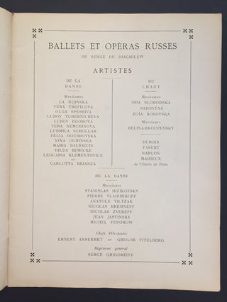 [Stravinsky, Igor. (1882–1971)] [Ballets Russes] MAVRA  - 1922 Ballets Russes à l'Opéra Premiere Programs