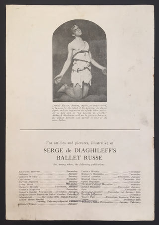 [Ballets Russes] Original 1916 United States Tour Prospectus