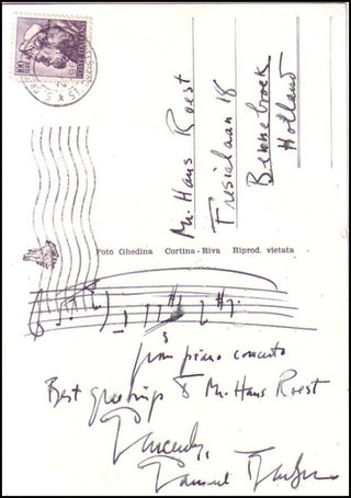 Barber, Samuel. (1910–1981) Autograph Musical Quotation  - "Piano Concerto"