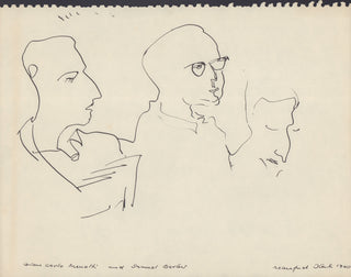 [Barber, Samuel. (1910–1981) & Menotti, Gian Carlo. (1911–2007)] Ibel, Manfred. Original 1960 Drawing of Barber and Menotti