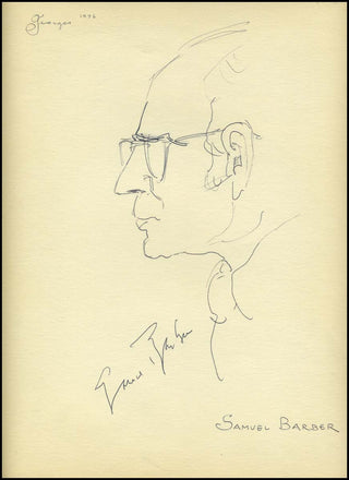 Barber, Samuel. (1910–1981) Signed Original Portrait Drawing