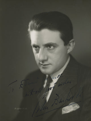 Barbirolli, John. (1899–1970) Signed Photograph to the Box Office Treasurer of the New York Philharmonic