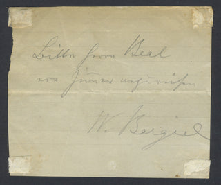 Bargiel, Woldemar. (1828–1897) Autograph Note