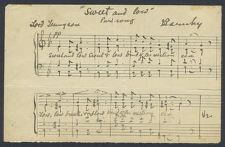 Barnby, Joseph. (1838–1896) "Sweet and Low" - Autograph Musical Quotation