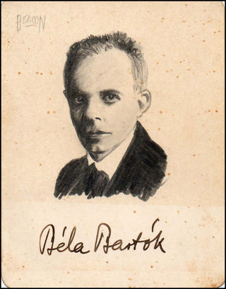 Bartók, Béla. (1881–1945) Signed Portrait