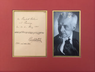 Bartók, Béla. (1881–1945) Early Autograph Musical Quotation, inscribed to his Mother