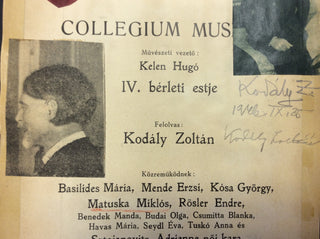 Bartók, Béla. (1881–1945) & Kodály, Zoltán. (1882–1967) Original Scrapbook with Signed Program Covers and Press Clippings