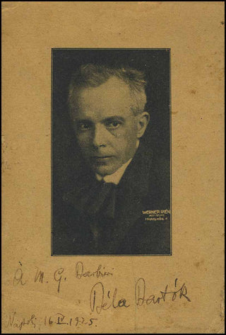 Bartók, Béla. (1881–1945) Signed Photograph