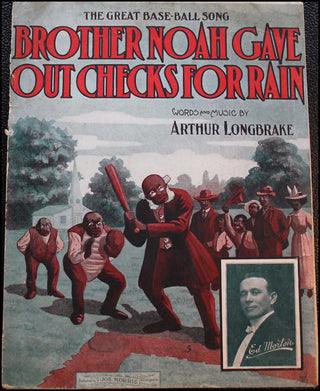 [Baseball] Longbrake, Arthur. (1884 - 1963) Brother Noah gave out checks for rain