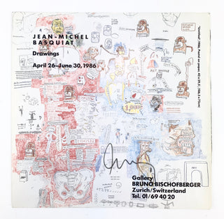 Basquiat, Jean-Michel. (1960–1988) 1986 Gallery Bruno Bischofberger Exhibition Announcement - SIGNED