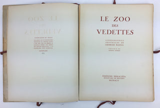 Piaf, Edith. (1915–1963) & Chevalier, Maurice. (1888–1972) & Mistinguett. (1875–1956) & Gabin, Jean. (1904–1976) [Bastia, Georges. (1904–1980)] Le Zoo des Vedettes. 30 Lithographies originales de Georges Bastia. Preface de Marcel Achard