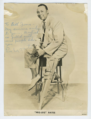 Bates, Clayton "Peg Leg". (1907–1998) Signed Photograph