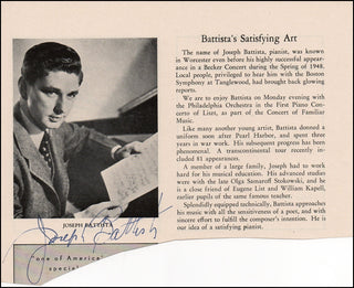 Battista, Joseph. (1918 - 1968) Signed Photograph