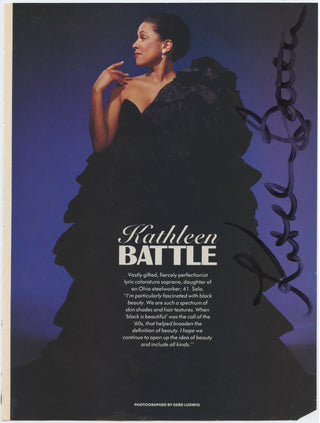 Battle, Kathleen. (b. 1948) Signed Photograph