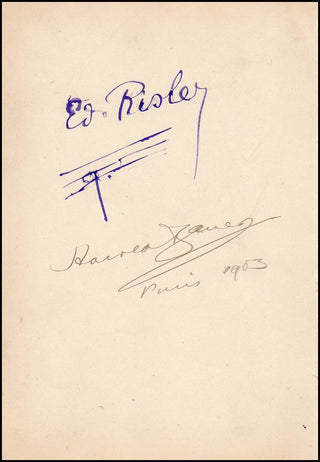 Bauer, Harold. (1873–1951) & Risler, Joseph-Édouard. (1873–1929) Autograph Signatures and AMQS