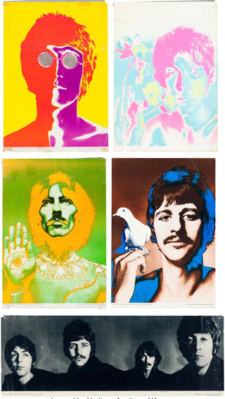 [Beatles]  Avedon, Richard. (1923–2004) 1967 Richard Avedon First-Edition Psychedelic Beatles Posters - Complete Set of Four