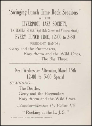 [Jazz &amp; Song] [Beatles] 1961 Liverpool Jazz Society Concert Handbill