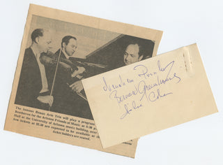 Beaux Arts Trio. (1955–2008) Signed Card