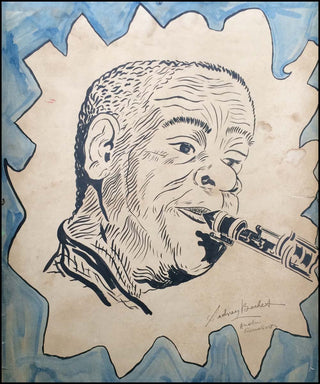 Bechet, Sidney. (1897–1959) Enormous Signed Original Portrait