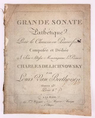 Beethoven, Ludwig van. (1770–1827) Grande Sonate Pathetique Pour le Clavecin ou Piano-forte...Oeuvre 13.