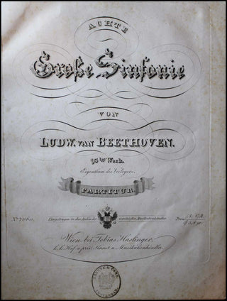 Beethoven, Ludwig van. (1770–1827) Achte Große Sinfonie. 93tes Werk. Partitur.