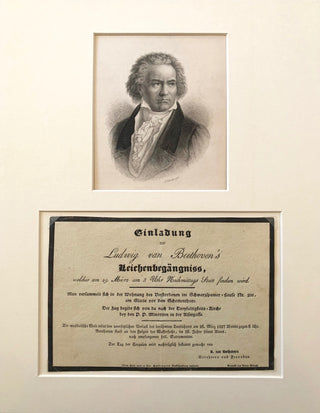 [Beethoven, Ludwig van. (1770–1827)] Einladung zu Ludwig van Beethoven’s Leichenbegängniss. ORIGINAL INVITATION TO BEETHOVEN'S FUNERAL