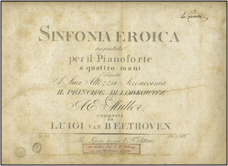 Beethoven, Ludwig van. (1770–1827) Sinfonia Eroica, Op. 55.