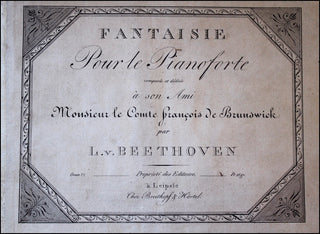 Beethoven, Ludwig van. (1770–1827) Fantaisie Pour le Pianoforte...Oeuv.77.