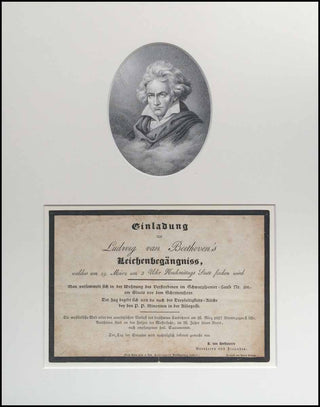 [Beethoven, Ludwig van. (1770–1827)] Einladung zu Ludwig van Beethoven’s Leichenbegängniss. ORIGINAL INVITATION TO BEETHOVEN'S FUNERAL