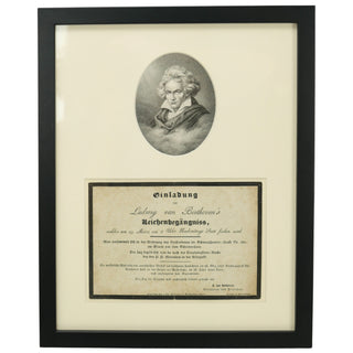 [Beethoven, Ludwig van. (1770–1827)] Einladung zu Ludwig van Beethoven’s Leichenbegängniss. ORIGINAL INVITATION TO BEETHOVEN'S FUNERAL