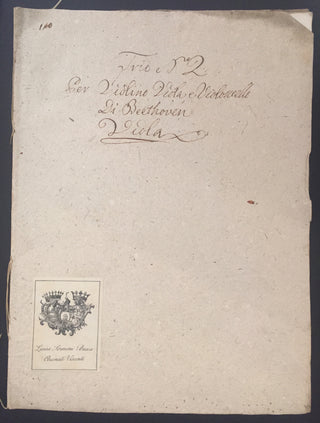 Beethoven, Ludwig van. (1770–1827) Gran Trio per Violino, Viola e Violoncello [...] Op. III.