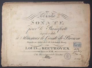 Beethoven, Ludwig van. (1770–1827) Grande Sonate pour le Pianoforte [...] Oeuvre XXII