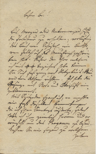 [Beethoven, Ludwig van. (1770–1827)] Ehlers (1774 - 1845) Autograph Letter about a collaboration with Beethoven