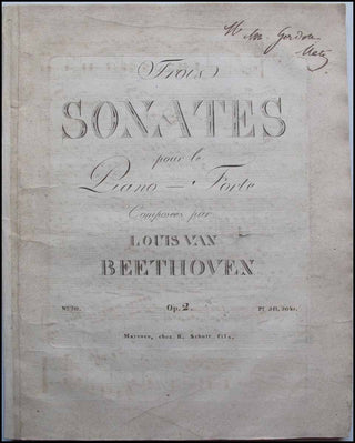 Beethoven, Ludwig van. (1770–1827) Trois Sonates pour le Piano-Forte. Op. 2.