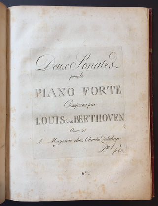 Beethoven, Ludwig van. (1770–1827) Sammelband of Piano, Cello and Violin Sonatas in early editions