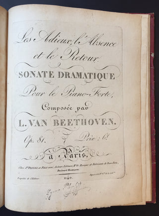 Beethoven, Ludwig van. (1770–1827) Sammelband of Piano, Cello and Violin Sonatas in early editions