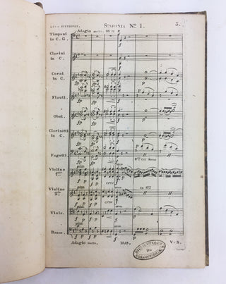 Beethoven, Ludwig van. (1770–1827) [Edmond de Coussemaker. (1805–1876)] Ire Grande Simphonie... Oeuvre XXI. Partition. BEETHOVEN'S FIRST SYMPHONY FIRST GERMAN EDITION—THE COPY OF EDMOND DE COUSSEMAKER