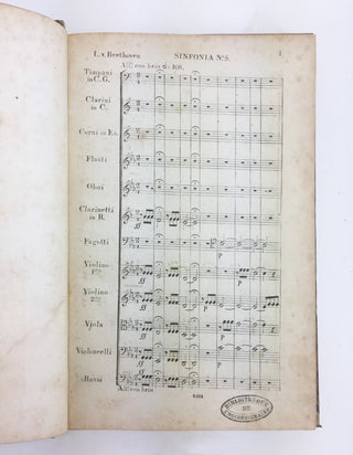 Beethoven, Ludwig van. (1770–1827) [Edmond de Coussemaker. (1805–1876)] Cinquième Sinfonie.... Oeuvre 67. Partition. BEETHOVEN'S FIFTH SYMPHONY FIRST EDITION—THE COPY OF EDMOND DE COUSSEMAKER