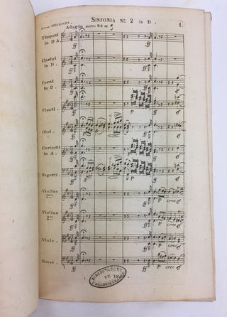 Beethoven, Ludwig van. (1770–1827) [Edmond de Coussemaker. (1805–1876)] IIme Grande Simphonie... Oeuvre XXXVI. Partition. BEETHOVEN'S SECOND SYMPHONY FIRST GERMAN EDITION (1822)—THE COPY OF EDMOND DE COUSSEMAKER