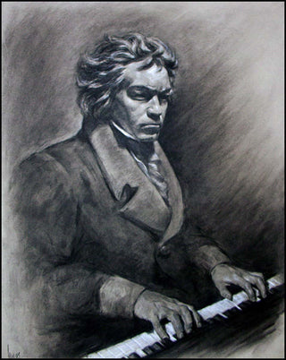 [Beethoven, Ludwig van. (1770–1827)] Lupas, Louis. (1898–1985) Large Portrait Pastel Drawing