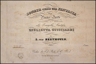 Beethoven, Ludwig van. (1770–1827) Sonata Quasi una Fantasia. Op 27. No. 1.