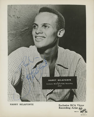 Belafonte, Harry. (b. 1927) Early Signed Promotional Photograph