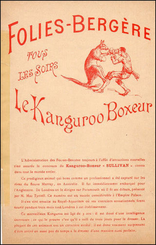 [Belle Époque] Kanguroo Boxeur "Le Kanguroo Boxeur" - 1893 Folies Bergère Program