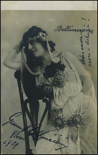 Bellincioni, Gemma. (1864 - 1950) Signed Photograph with quotation from La Traviata