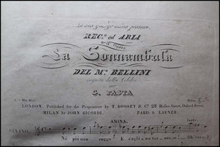 Bellini, Vincenzo. (1801–1835) & Donizetti, Gaetano. (1797–1848) SAMMELBAND