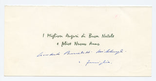 [Benedetti Michelangeli, Arturo. (1920–1995)] Benedetti Michelangeli, Umberto Signed Christmas Card