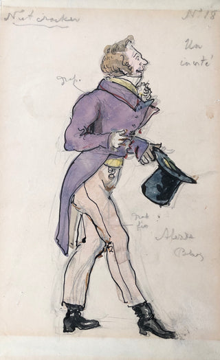 [Tchaikovsky, Peter Ilyich. (1840–1893)] Benois, Alexandre. (1870–1960) "A Guest" - Original Costume Design for The Nutcracker