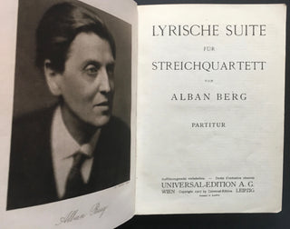 [Second Viennese School] Berg, Alban. (1885-1935) Lyric Suite for String Quartet - INSCRIBED TO JEANNE DUBOST WITH NOTE FROM THE COMPOSER