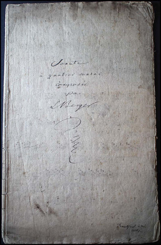 [Mendelssohn-Bartholdy, Felix. (1809–1847)] Berger, Carl Ludwig. (1777–1839) "Sonate à quatre mains"  - Autograph Manuscript